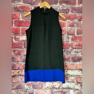 Aqua Bloomingdale's Mod Colorblock Shift Dress - Black/Cobalt Blue